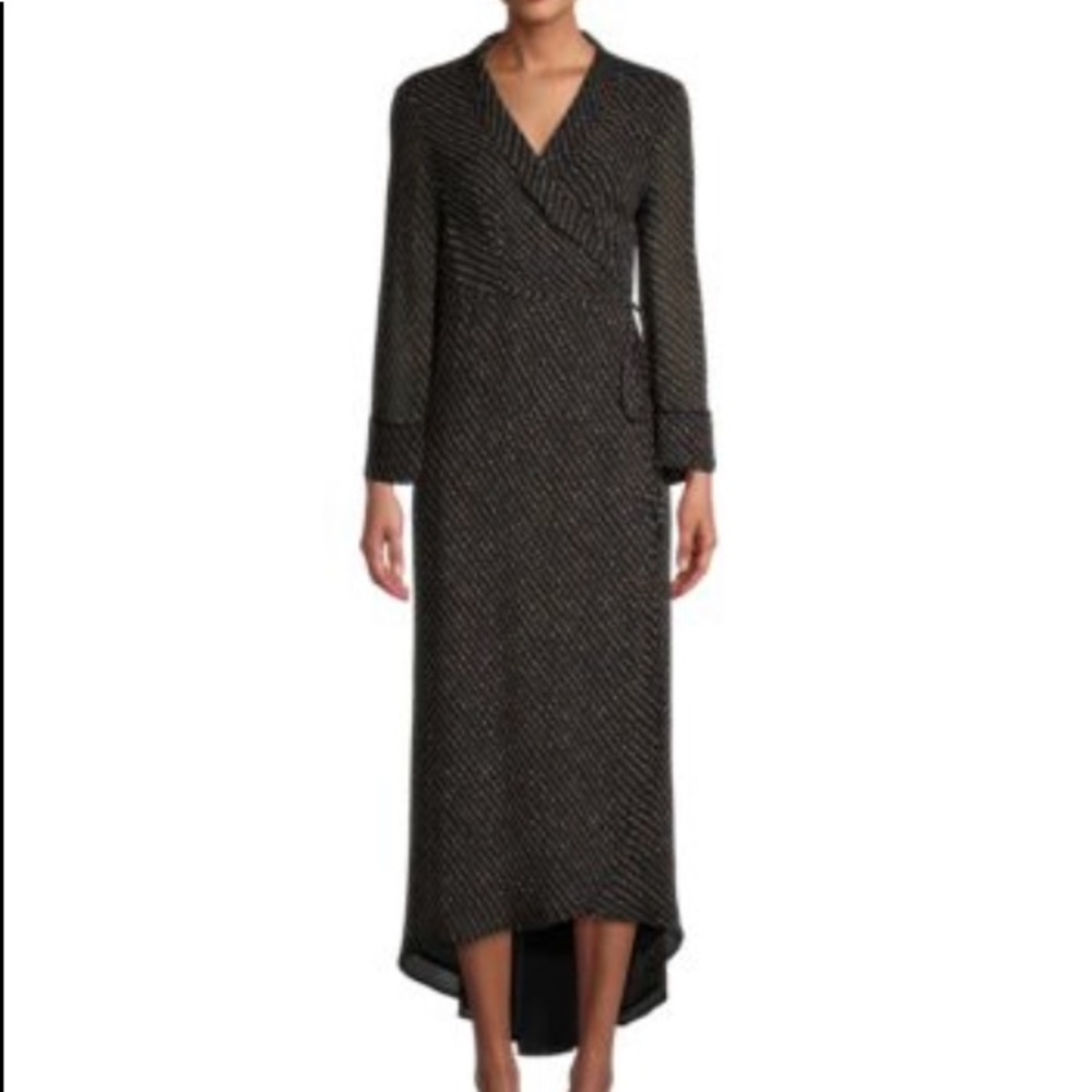 Ganni striped high-low wrap maxi, NWT, size 4